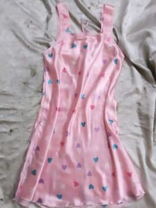 Cute Pink Heart Print Nightdress