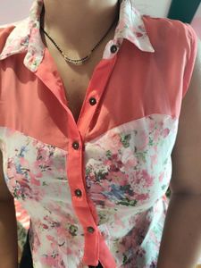 Beautiful Floral Sleeveless crop shirt