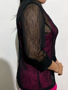 Black Sheer Kimono Jacket
