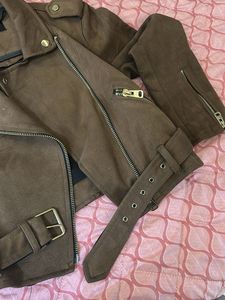 chic bershka suede jacket in brown
