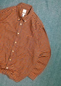 H&amp;M Men's Orange and Navy Shirt
