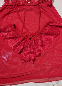 Red Lace Babydoll Lingerie