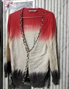 Embellished Ombre Cardigan