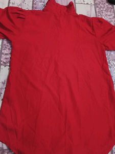 Chic Red Button-Up Shirt