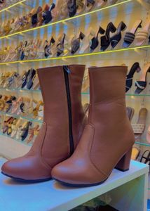 Stylish Brown Heeled Ankle Boots