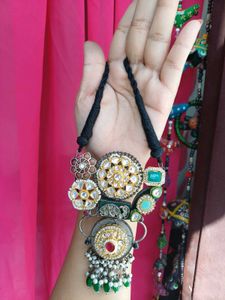 Statement brass pendant Kundan Necklace