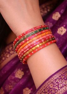 Colorful Glass Bangle Set