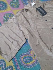 Brown Short Sleeve Casual Shirt