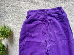 Vibrant Purple Cropped Jeans