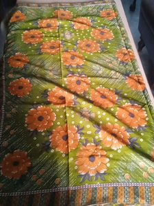 Green Floral Print  saree   with blouse Set