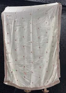 Elegant White Kurta with Embellished Neckline