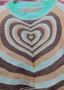 Heart Pattern Crop Top
