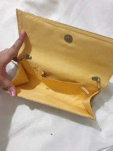 Gold Heart Evening Clutch with Charm