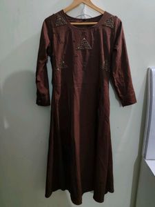 Elegant Brown Ethnic Aline Kurta