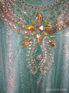 Net Anarkali Gown With Diamond Work