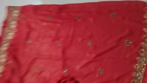 Elegant Red Embellished Saree