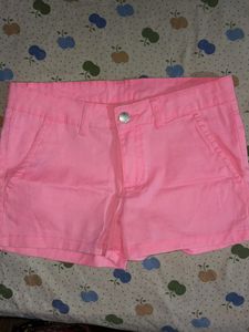 Vibrant Pink Denim Shorts