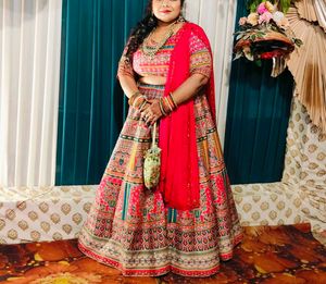 semi bridal multi colour lehenga panchii brand