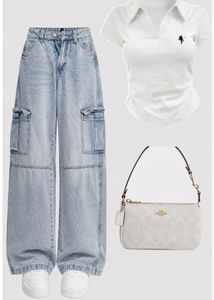 Sale H&M Light Wash Cargo Jeans