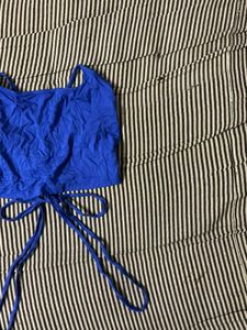 Vibrant Blue Tie-Up Crop Top