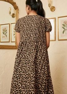 Leopard Print Midi Dress