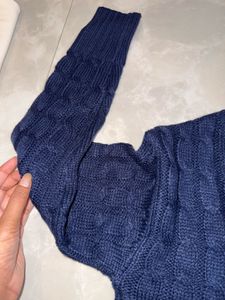 Cozy Blue Cable Knit Sweater
