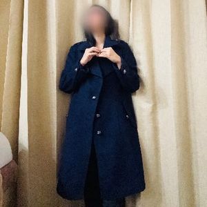 Elegant Navy Blue Trench Coat
