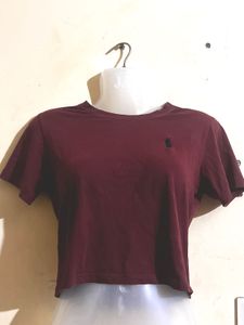 Maroon Cropped T-Shirt