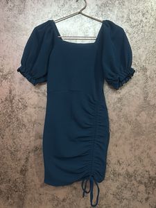 Chic Ruched Puff Sleeve Dress