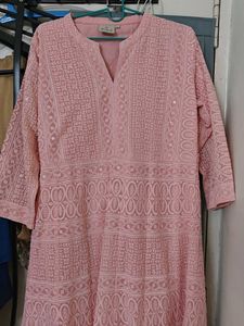 Pink Chikankari Kurta