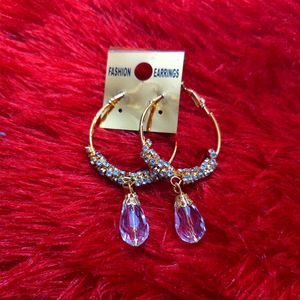 Golden Stylish Round Earrings
