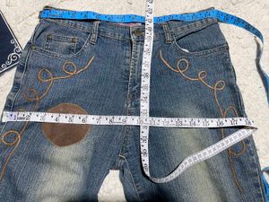 Boho Flare Jeans with Embroidered Details