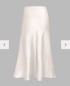 Littlebox satin bias cut midi skirt
