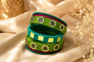 Vibrant Silk Thread Bangles Set 5