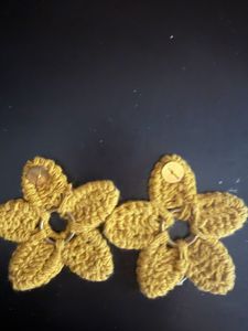 Handmade Crochet Flower Appliques earring