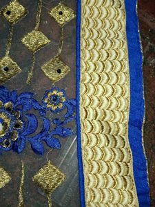 Royal Blue Embroidered Saree