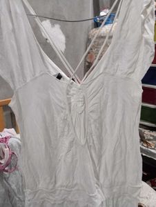 Women's White Criss-Cross Tank Top