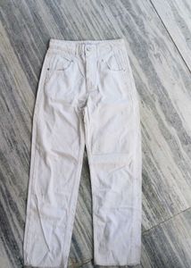 Cream Denim Jeans