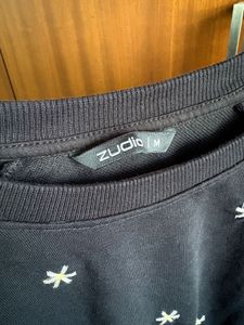 Black Embroidered Crewneck Sweatshirt