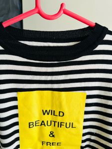 Striped Top with "Wild Beautiful &amp; Free" Print