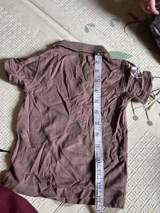Boys Brown Shirt &amp; Black Shorts Set - Size 20