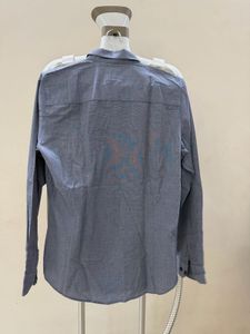 Men's Blue Textured Dress Shirt