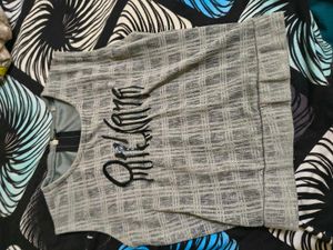 Stylish Grey Checkered Top