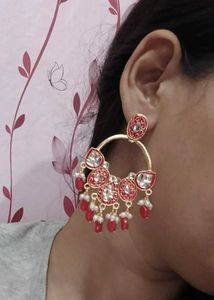 Red Kundan Earrings