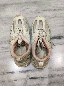 Chunky Cream &amp; Pink Sneakers