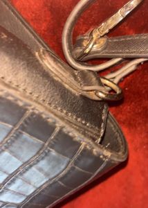 dupe Moschino Black Croc Embossed Pouch