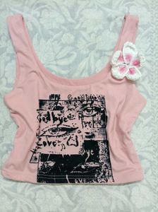 Cute Pink Graphic y2k Tank Top