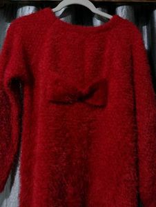 Red Fuzzy Knit Sweater