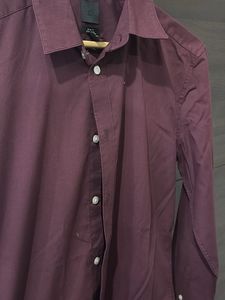 Men's Maroon Button-Down Shirt
