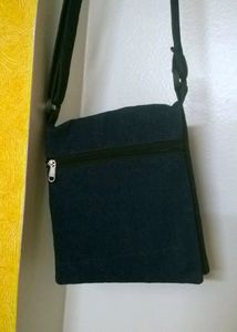 Embroidered Denim Crossbody Bag